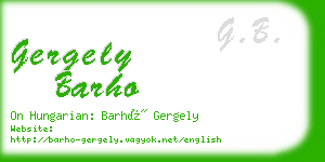 gergely barho business card